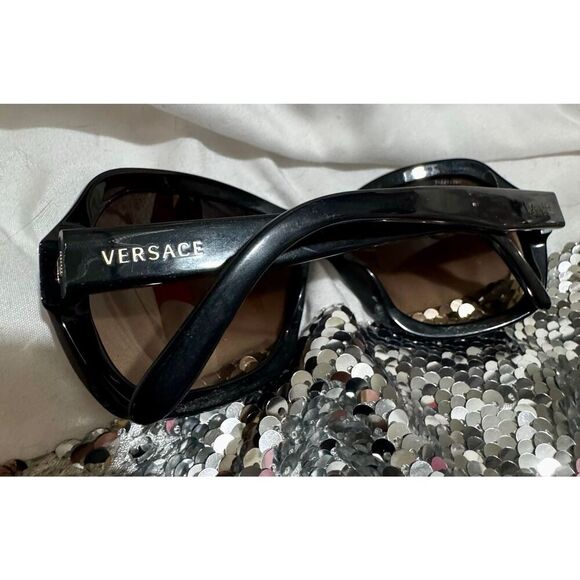Versace Sunglasses Black  Oversized Bling- Crystal/rhinestone  VE4183B Designer